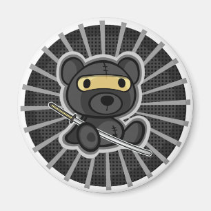 Leuke samurai krijger ninja teddybeer op magneet