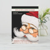 Leuke Santa Cookie Exchange Aangepaste Kerstmis Kaart (Staand voorkant)