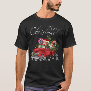 Leuke Santa Fox Terrier Riding Rode Vrachtwagen Me T-shirt