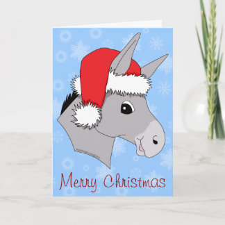 Leuke Santa Hat Kerstmis Ezel Feestdagen Kaart