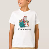 leuke santa met kinder t-shirt voor kerstmis (Voorkant)