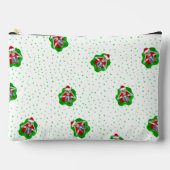 Leuke Santa Skeletten in groene Red Blob Stippen Etui (Voorkant)