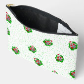 Leuke Santa Skeletten in groene Red Blob Stippen Etui (Open)