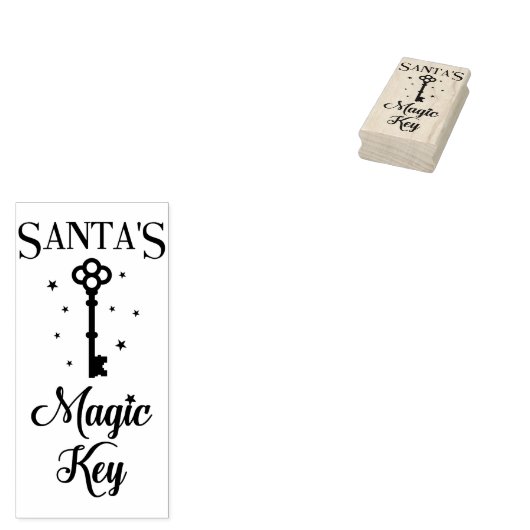 Leuke Santa's Magic Key Rubberstempel (Gestempeld)