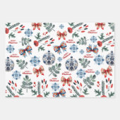 Leuke Scandinavische Kerstmis Gezellig Inpakpapier Vel (Voorkant)