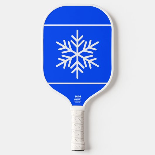 Leuke Scandinavische sneeuwvlok op Royal Blue Whit Pickleball Paddle (Voorkant)