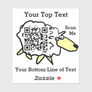 Leuke schapen met uw QR-code op een Sticker