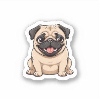 Leuke schattige dikke hond sticker