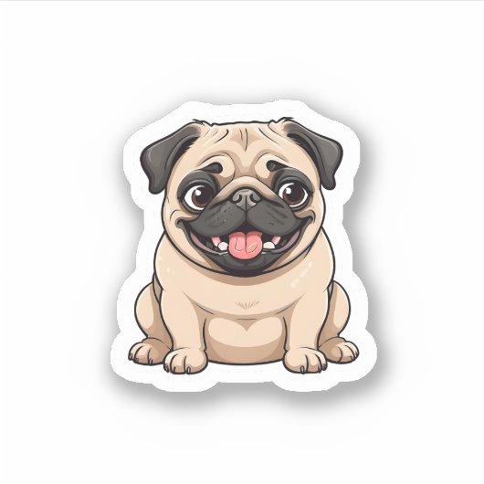 Leuke schattige dikke hond sticker (Voorkant)