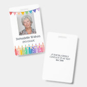 Leuke Schattige gekleurde potloden School Teacher  Badge (Front & Back)