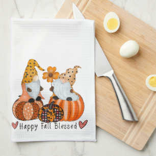 Leuke Schattige Gelukkige Herfst Gezegende Kaboute Theedoek