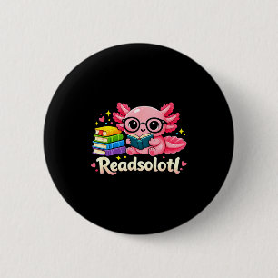Leuke schattige huisdier axolotl boekenwurm ronde button 5,7 cm