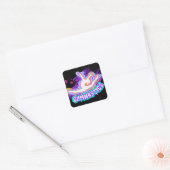 Leuke Schattigee aangepaste gepersonaliseerde gymn Vierkante Sticker (Envelop)