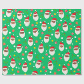 Leuke Schattigee feestelijke Kerstman Kerst Cadeaupapier (Vlak)