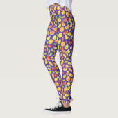 Leuke Schattigee kleurrijke fruitschijfjes Paarse Leggings (Links)