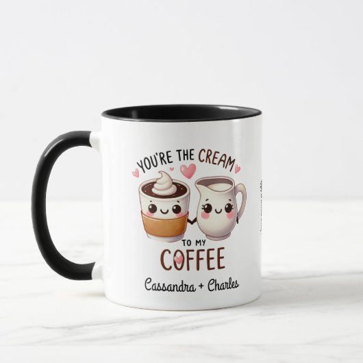 Leuke & Schattigee koppels "Cream to My Coffee" Mok (Links)