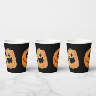 Leuke Schattigee Pompoen Carving Halloween Party Papieren Bekers