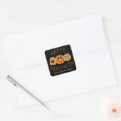Leuke Schattigee Pompoen Jack O'Lantern Halloween  Vierkante Sticker (Envelop)