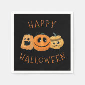 Leuke Schattigee Pompoen Jack O'Lanterns Halloween Servet (Voorkant)