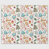 Leuke Schattigee Waterverf Kerstkoekjes Papier (Vlak)