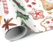 Leuke Schattigee Waterverf Kerstkoekjes Papier (Rol Hoek)