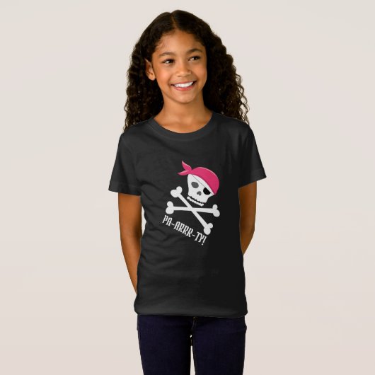 Leuke schedel Crossbones Pirate Thema Pa-arrrty! T-shirt (Voorkant volledig)
