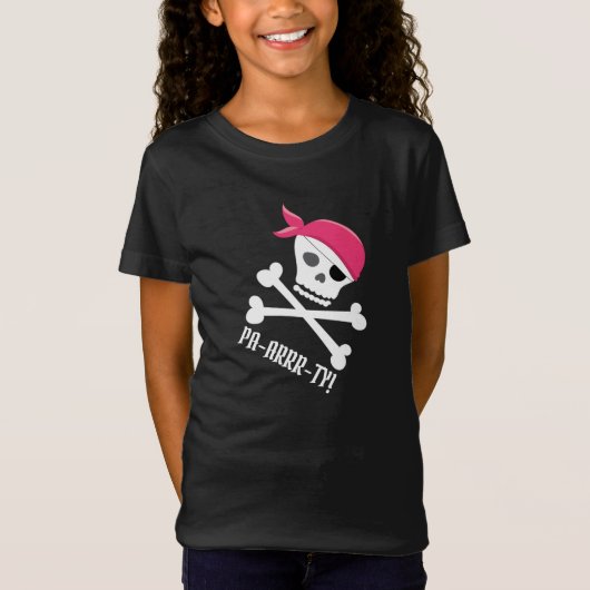 Leuke schedel Crossbones Pirate Thema Pa-arrrty! T-shirt (Voorkant)