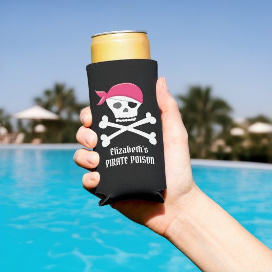 Leuke schedel Crossbones Roze Pirate Poison Custom (Insitu Zwembad)