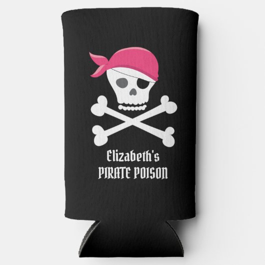 Leuke schedel Crossbones Roze Pirate Poison Custom (Voorkant)