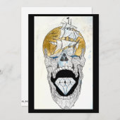 leuke schedel kunst feestdagenkaart (Voorkant / Achterkant)