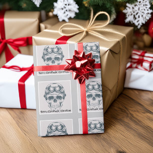 Leuke Schedel Prettig Kerst Naam Cadeaupapier