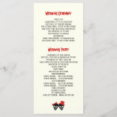 Leuke schedels Halloween rode bruiloft programma (Achterkant)