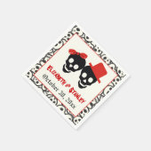 Leuke schedels Halloween rood en zwart bruiloft Servetten (Hoek)