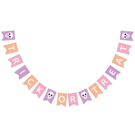 Leuke schedels Pastel Halloween Trick or treat Vlaggetjes (Alle)