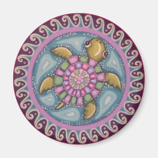 Leuke schildpad mandala magneet van Soozie Wray