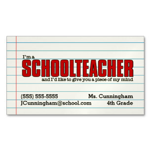 Leuke Schoolleraar Magnetisch Contact Visitekaartje