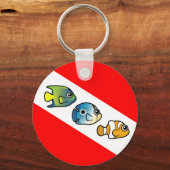 Leuke Scubadorable Duik Vlag Sleutelhanger (Voorkant)