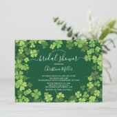 Leuke Shamrock Ierse bruids douche uitnodiging (Staand voorkant)