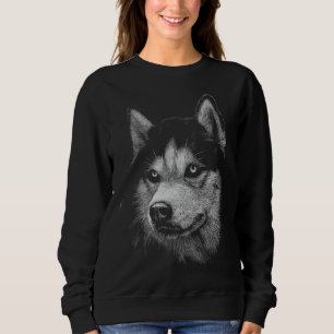 Leuke Siberische Husky Dog Head Art voor Honden Pu Trui