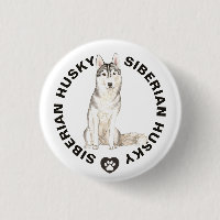 Leuke Siberische Husky Hondenras Waterverven