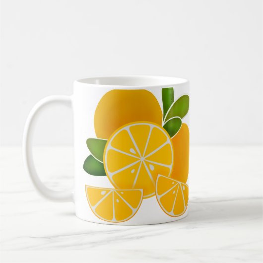Leuke sinaasappels minimalistische moderne graphic koffiemok (Links)