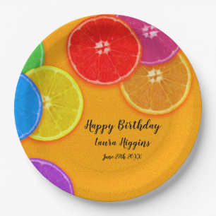 Leuke sinaasappelschijfjes Verjaardagsfeestje Papieren Bordje