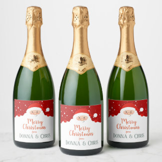 Leuke Sinterklaas - Vrolijk Kerstfeest - Gepersona Sparkling Wijnetiket