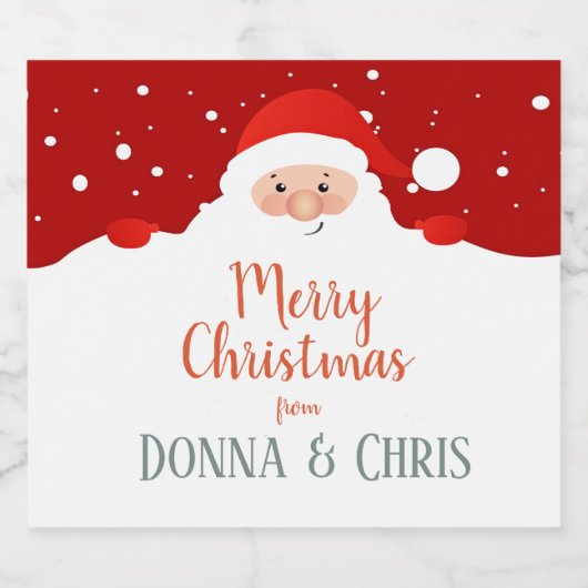 Leuke Sinterklaas - Vrolijk Kerstfeest - Gepersona Sparkling Wijnetiket (Enkel label)