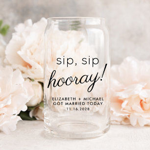 Leuke Sip Sip Hooray Huwelijksgunst Blikvorm Glas