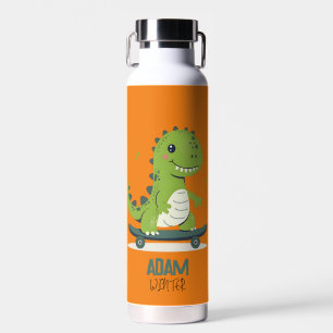 Leuke skateboarden dinosaurus met Kinder naam Waterfles