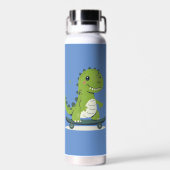 Leuke skateboarden dinosaurus waterfles (Achterkant)