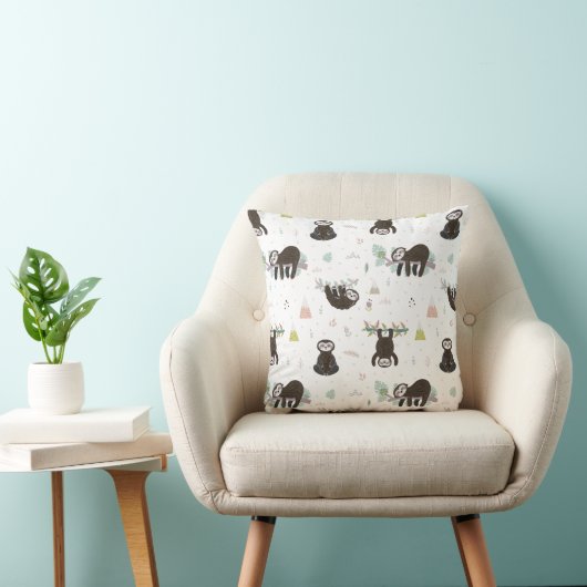 Leuke Sleepy Time Sloth Pattern Sierkussennen Kussen (Stoel)