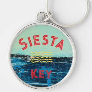 Leuke sleutelhanger met strandkunst Siesta Key