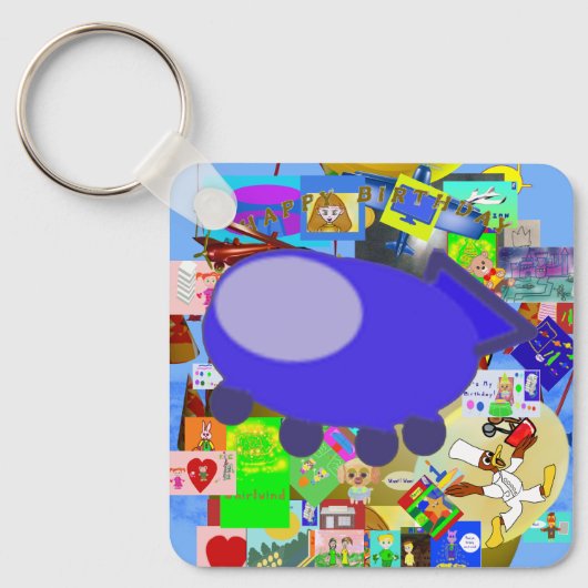 Leuke Sleutelhanger Ruimteschip Cartoon Personages (Voorkant)